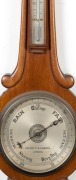 NEGRETTI & ZAMBRA&nbsp;antique English mahogany case scroll top 8" dial mercurial wheel barometer, with original operational&nbsp;label verso, 19th century, 96cm high - 2