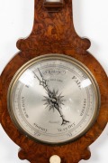 An antique burr walnut onion top mercurial barometer with 8" dial engraved "T.J. WILLIAMS, CARDIFF" with removable alcohol thermometer&nbsp;box, 19th century, ​​​​​​​100cm high - 2