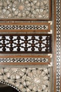 A Damascus inlaid framed mirror, 20th century, 141 x 81cm overall - 3