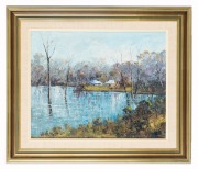 JOHN COLIN ANGUS (1907-2002), Lake Mulwala, oil on canvas board, signed lower left "John C. Angus, '81", ​​​​​​​40 x 50cm, 57 x 68cm overall - 2