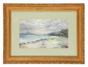 ARTIST UNKNOWN (Australian School), I.) untitled coastal scene with boats, II.) untitled coastal scene with pier, watercolour, 19 x 33cm, 41 55cm each overall