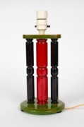 A colourful&nbsp;bakelite Art Deco table lamp base, circa 1930, 31cm high overall