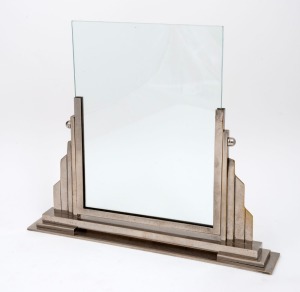 An Art Deco free standing picture frame with silver plated mounts, circa 1930, 26cm high, 31cm wide