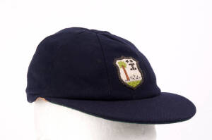 CLIVE LLOYD'S WEST INDIES TEST CAP, blue wool, wire embroidered West Indies badge on front, named inside "Clive H.Lloyd" and signed inside by Clive Lloyd. G/VG condition. [Clive Lloyd played 110 Tests & 87 ODIs 1966-85. He was Wisden's Cricketer of the Ye