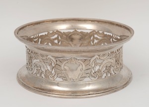 An antique Irish silver potato ring, made in Dublin, 19th century, ​​​​​​​7cm high, 17cm diameter, 386 grams total