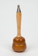 An antique English ivory gavel with silver cap, 19th century, ​​​​​​​19cm high