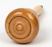 An antique English ivory gavel with silver cap, 19th century, ​​​​​​​19cm high - 2