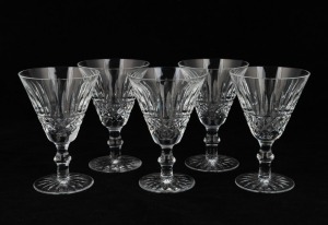 WATERFORD set of five Irish crystal wine glasses, acid etched mark to bases, 13.5cm high