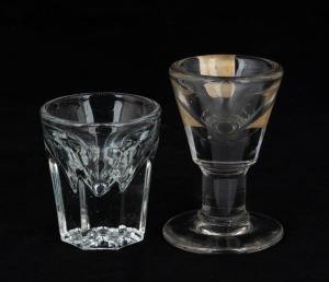 Two antique toast master's glasses, 18th/19th century, 7cm and 9cm high