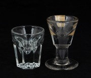 Two antique toast master's glasses, 18th/19th century, 7cm and 9cm high