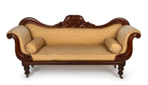 An antique Australian Colonial cedar double ended settee, mid 19th century, 92cm high, 195cm wide, 58cm deep