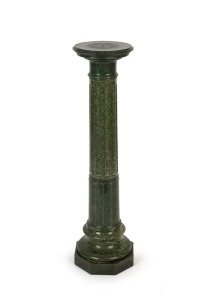 An antique green marble pedestal, 19th century, 105cm high