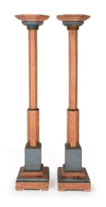 A pair of antique French torchieres with polychrome finish, 19th century, 157cm high