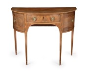 A George III mahogany Seraton demi-lune sideboard with string inlay, late 18th century, ​​​​​​​attractive small size 84cm high, 107cm wide, 54cm deep