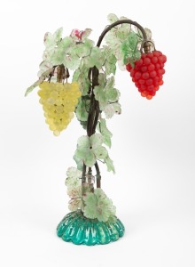 A vintage Murano glass table lamp with hanging bunches of grapes, mid 20th century, ​​​​​​​68cm high
