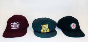 QUEENSLAND CRICKET CAPS: Eastern Suburbs (signed Jimmy Maher), South Brisbane (signed Andy Bichel) & Queensland Academy of Sport. G/VG condition.