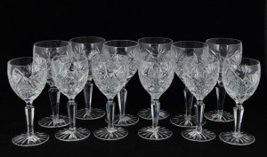 EDINBURGH CRYSTAL set of six white and six red cut crystal wine glasses, (12 items), acid etched mark to bases, 15.5cm and 17cm high