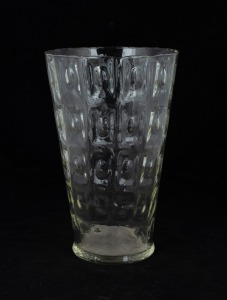 A Murano clear glass vase with unusual checkerboard motif, 30cm high
