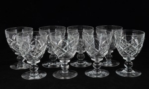STUART CRYSTAL set of eight English wine glasses, acid etched marks, ​​​​​​​12.5cm high