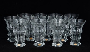 MOSER set of twelve Bohemian faceted highball glasses, some bearing original foil label, 14cm high