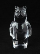 ORREFORS Swedish glass bear statue, engraved "Orrefors, Olle Alberius", 21cm high - 2