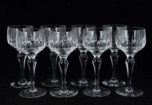 STUART CRYSTAL set of eight red wine glasses, acid etched mark to bases, 17.5cm high