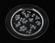 LALIQUE "Lily Of The Valley" French crystal plate, engraved "Lalique, France", 21cm diameter