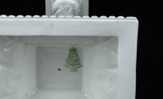 ROYAL WORCESTER pair of English white porcelain candlesticks, 20th century, green factory mark to base, 27cm high - 2