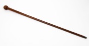 An Australian fiddleback blackwood walking stick with brass ferrule, ​​​​​​​89cm high - 2