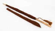 An Japanese parasol with carved ivory handle, ferrule and fittings, 84cm high