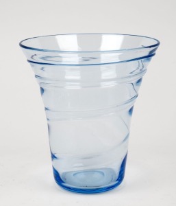 WHITEFRIARS English blue glass vase, ​​​​​​​20cm high