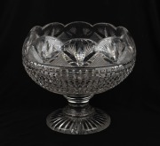 An antique English impressive crystal punch bowl, 19th century, ​​​​​​​22cm high