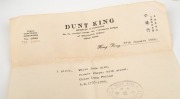 An antique Chinese white jade dish on later carved wooden stand, Chien Lung period, 18th century. Accompanied by a letter dated 29th, January, 1966 from DUNT KING (Hong Kong). 8.2cm wide - 4