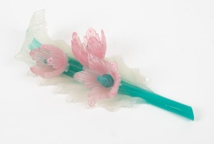 A Murano glass floral ornament, mid 20th century, ​​​​​​​37cm long