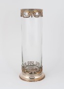 WHITEHILL English glass vase with silver plated mount, 20th century, 32.5cm high