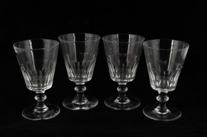 A set of four antique English glass rummers with faceted sides, 19th century, 15cm high