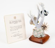 ROYAL WORCESTER "Four-Eyed Butterfly Fish" limited edition English porcelain statue 144/500 with factory issue card certificate, ​​​​​​​29cm overall - 2