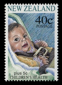 NEW ZEALAND: 1996 (SG.2000a) 40c + 5c Children's Health "Teddy" error stamp plus corrected design for comparison, (2) MUH.