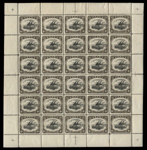 PAPUA: 1907-10 (SG.57,57a) 1d Black & Carmine, wmk upright perf.12½, complete sheet (30), mainly MUH and fresh with variety "deformed d at left" [Pos.18] together with numerous other identifying varieties. Cat.£600+.