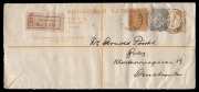 1913 4d Kangaroo, Long Envelope (BW:RE2) uprated&nbsp;with 2d Orange KGV + 6d Grey-Blue Kangaroo for June 1921 despatch from Elizabeth St., Melbourne to GRAZ, Austria with London transit b/s. A fine usage of a scarce Envelope. Cat.$400+.