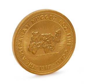 1987 $100 "Welcome Stranger" 1oz gold proof from the Famous Nugget Series.