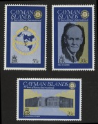 CAYMAN ISLANDS: 1980 Rotary 50c variety with black omitted&nbsp;(denomination & royal cypher). Fresh mint unhinged, SG 499a. Cat. &pound;750. Together with a complete normal set . (4).&nbsp;&nbsp; - 2