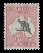 Kangaroos - CofA Watermark: 10/- Grey & Pink, a superbly centred, fresh&nbsp;Mint example.