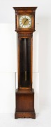 An antique English oak cased grandmother clock, circa 1920