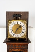 An antique English oak cased grandmother clock, circa 1920 - 2