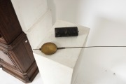An antique French oak thirty hour weight drive long case clock, circa 1800. - 2