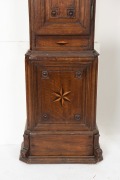 An antique French oak thirty hour weight drive long case clock, circa 1800. - 3