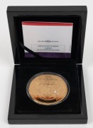 Great Britain: 2016 The Queen Elizabeth II 90th Birthday Five Crowns Coin; 24ct gold-plated and with an inset Swarovski "diamond" crystal; in case of issue with certificate of limitation 1,043/4,999.