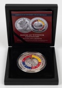 TRISTAN DA CUNHA:2017 House of Windsor Centenary&nbsp;Five Crowns proof coin, with inlaid gold and enamel highlights; #095 from a limited edition of only 199, in case of issue with COA.