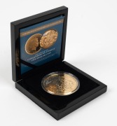NUIE: 2018 $2 "Conquering of Everest" 65mm gold-plated proof with Swarovski blue crystal inlaid; [#106 of 599] with COA in case of issue.